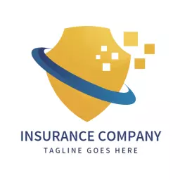 Vibrant Yellow Shield Design Representing Insurance Services Logo Template