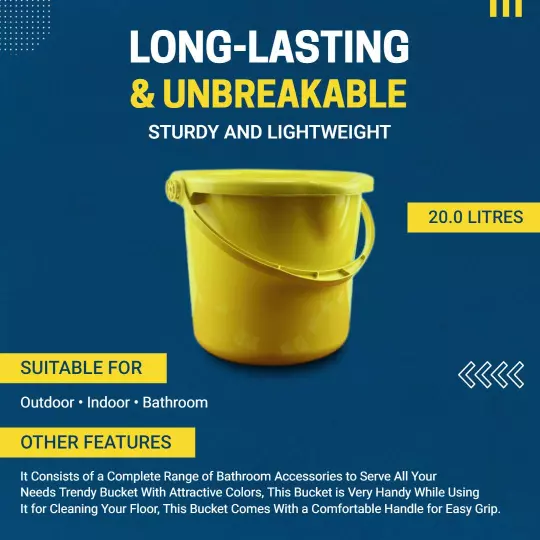 Vibrant Yellow Sturdy Cleaning Bucket for All Needs Ad Template