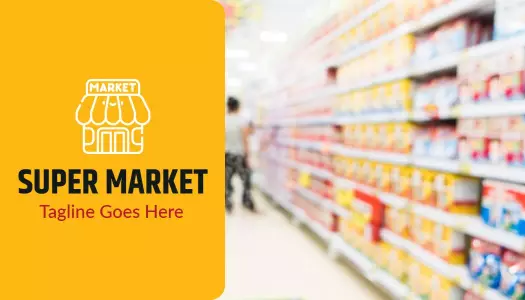 Vibrant Yellow Supermarket Business Card Template