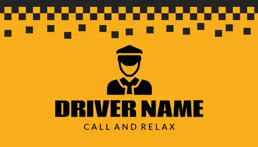 Vibrant Yellow Taxi Driver Service Business Card Template
