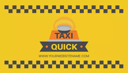 Vibrant Yellow Taxi Service Quick Business Card Template