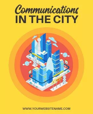 Vibrant Yellow Urban Communications in the City Poster Template