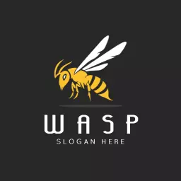 Vibrant Yellow Wasp Logo Highlighting Strength and Precision Logo Template