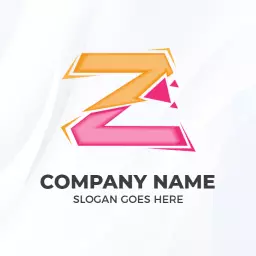 Vibrant Z Letter Design with Orange and Pink Colors Logo Template
