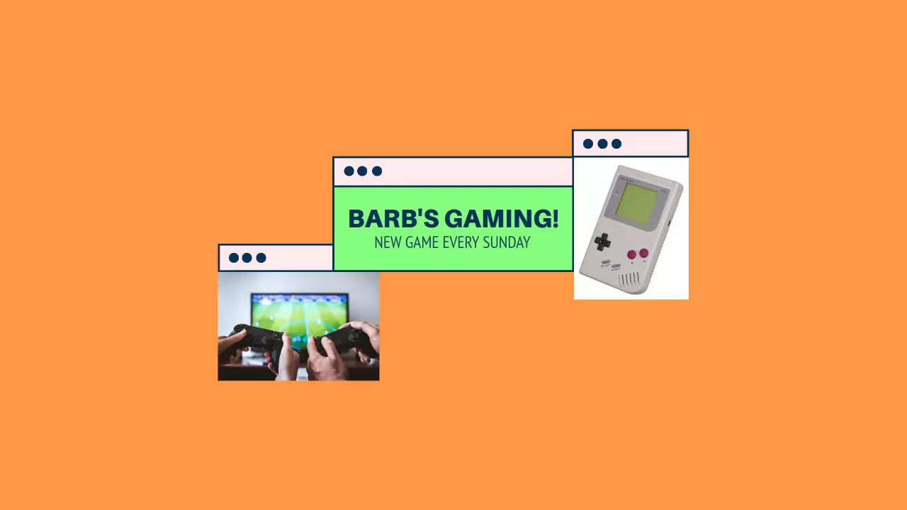 Video Game Experience with Controllers on Orange Background Banner Template