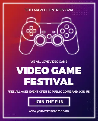 Video Game Festival Event Flyer Template
