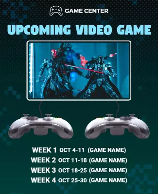 Video Game Release Schedule Flyer Template