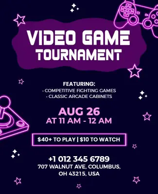 Video Game Tournament Event Poster Template