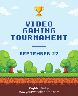 Video Gaming Tournament Promotional Poster Template