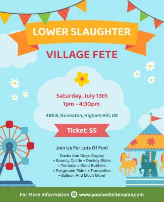 Village Fete Event Celebration Flyer Template