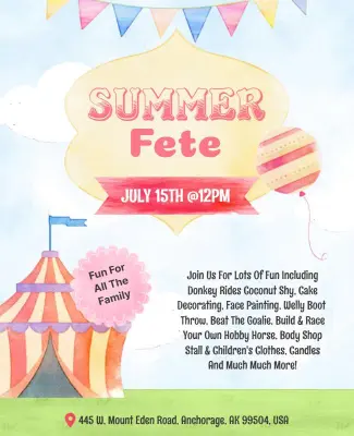 Village Summer Fete Day Flyer Template