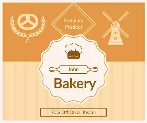 Vintage Bakery Promotion with Whimsical Design Elements Ad Template