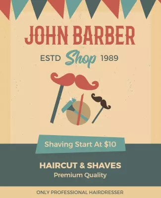 Vintage Barber Advertisement Flyer Template