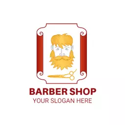 Vintage Barber Shop Logo Featuring Stylish Hair and Beard Design Logo Template