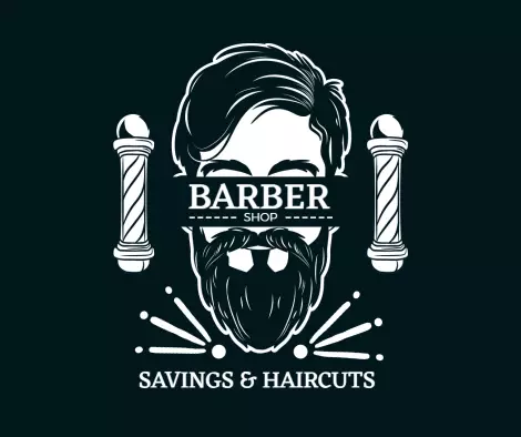 Vintage Barber Shop Typography with Savings and Haircuts Ad Template