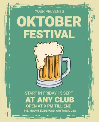 Vintage Beer-Themed Oktober Festival Celebration Poster Template