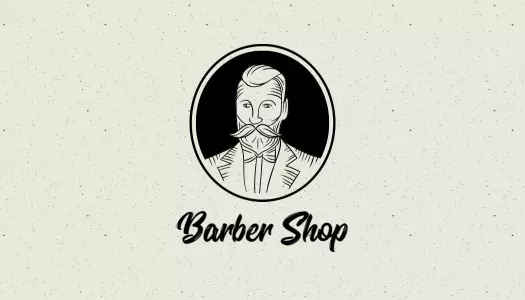 Vintage Black Illustrated Barber Shop Business Card Template