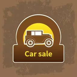 Vintage Brown Car Design Highlighting Car Sales Logo Template