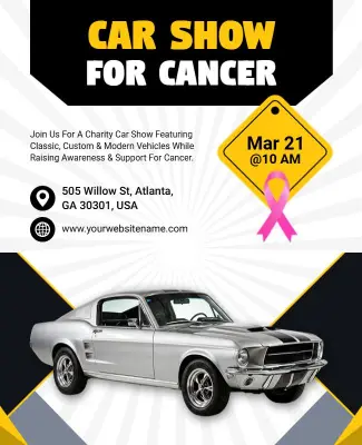 Vintage Car Show for Cancer Support Flyer Template