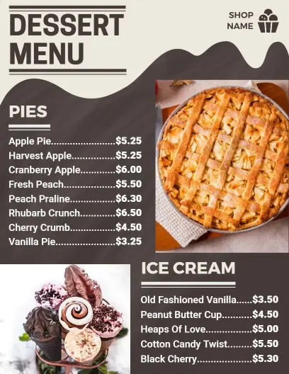 Vintage Chalkboard Aesthetic Dessert Menu Template