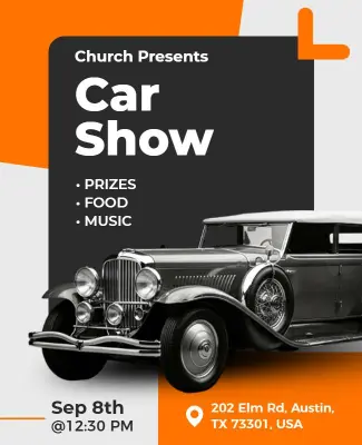 Vintage Church Car Show Event Flyer Template