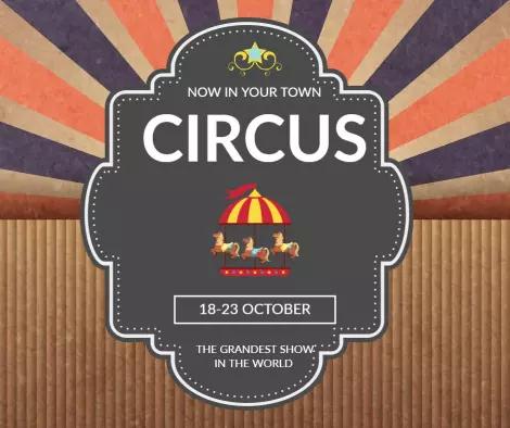 Vintage Circus Show Announcement with Carousel Illustration Ad Template