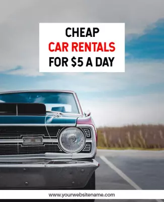 Vintage Classic Car Rentals Promotional Offer Poster Template
