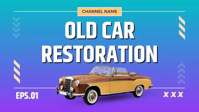 Vintage Classic Car Restoration Project YouTube Thumbnail Template