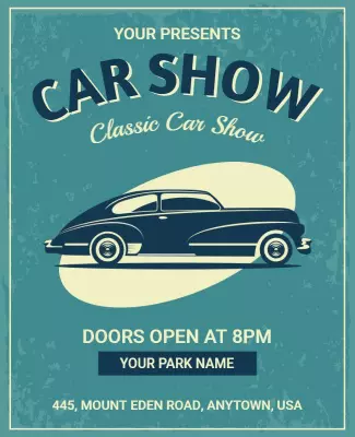 Vintage Classic Car Show Flyer Template