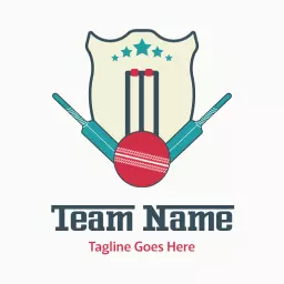 Vintage Crest Design Featuring Cricket Team Elements Logo Template