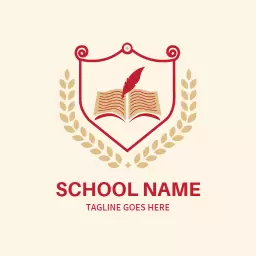 Vintage Crest Design Featuring Open Book for School Logo Template