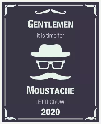 Vintage Dark Moustache Celebration Event Poster Template