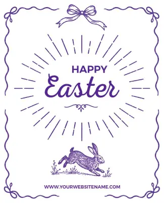 Vintage Happy Easter Greeting Poster Template