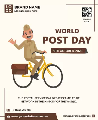 Vintage Illustration for World Post Day Celebration Poster Template