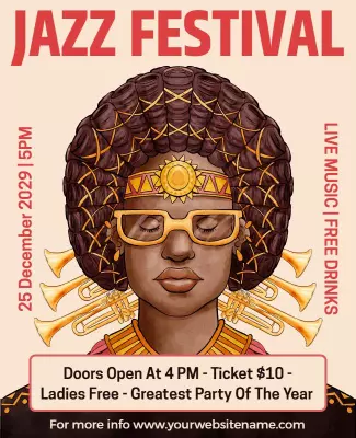 Vintage Jazz Festival Event Flyer Template