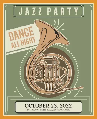Vintage Jazz Party Dance Flyer Template