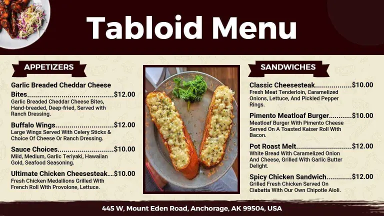 Vintage Maroon Aesthetic Tabloid Restaurant Menu Template