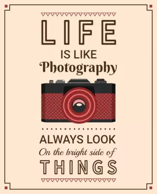 Vintage Photography Motivational Quote Poster Template
