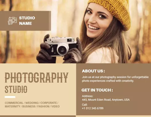 Vintage Photography Studio Creative Services Brochure Template