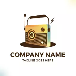 Vintage Radio Design Featuring Retro Audio Elements Logo Template