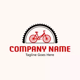 Vintage Red Bicycle Design with Tire Elements Logo Template