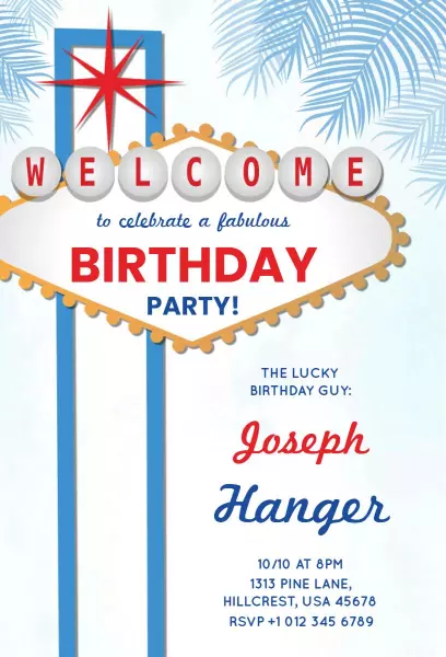Vintage Retro Birthday Party Celebration Invitation Template