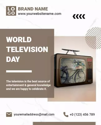 Vintage Retro Television Day Celebration Poster Template