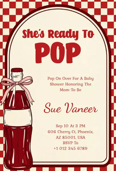 Vintage Soda Pop Themed Baby Shower Invitation Template