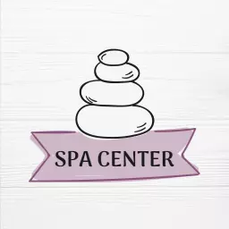 Vintage Spa Center Design Featuring Relaxing Stones Logo Template