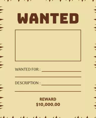 Vintage Style Wild West Wanted Poster Template