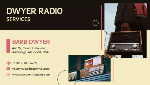 Vintage Styled Radio Services Visiting Card Template