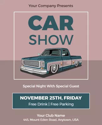 Vintage Vehicle Exhibition Event Flyer Template