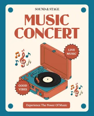 Vintage Vinyl Music Concert Poster Template