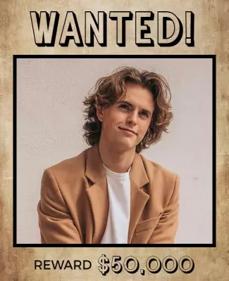 Vintage Western Wanted Criminal Notice Reward Poster Template